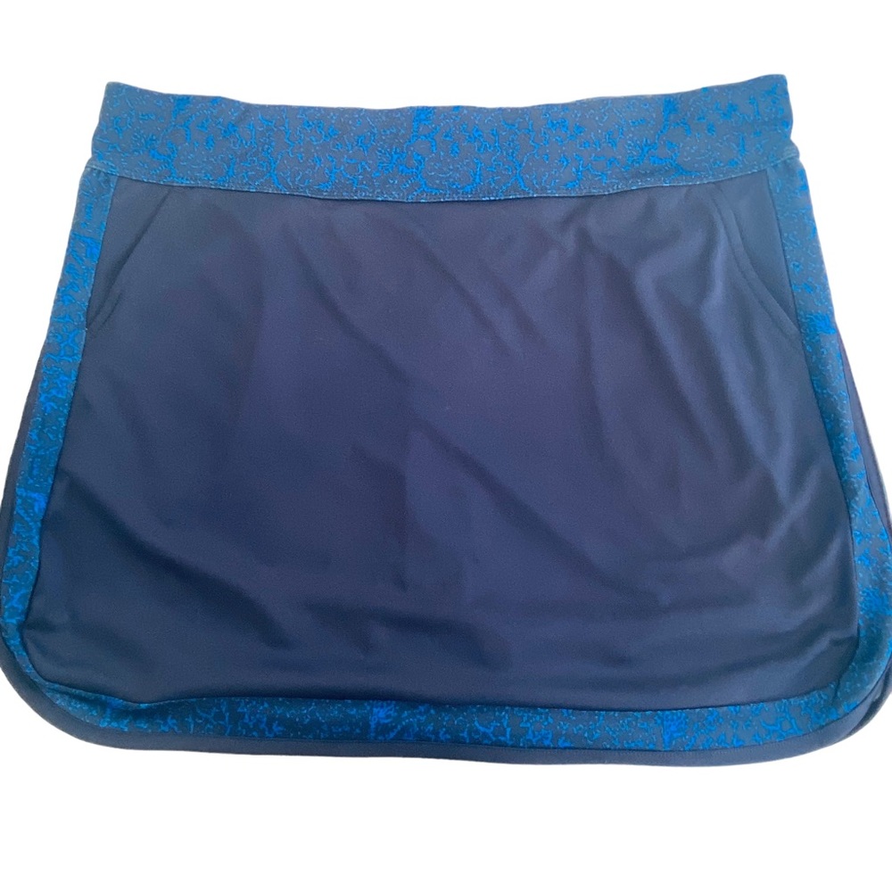 PGA Tour Golf Stretch Skort Skirt with Shorts Navy with Blue Trim Womens Sz XL